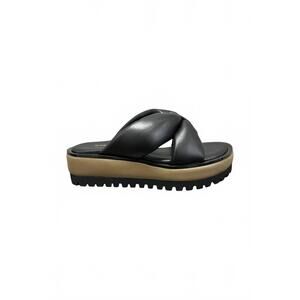 NEW ALL BLACK women's geisha sandal in black green